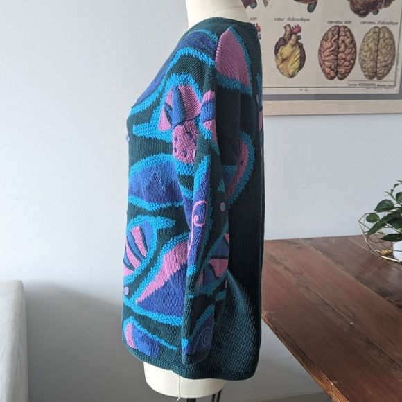 Abstract 90s Sun Prints sweater M - Picture 6 of 12